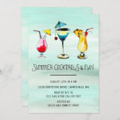 Tropische zomercocktail kaart (Voorkant / Achterkant)