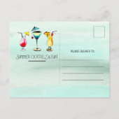 Tropische zomercocktail uitnodiging briefkaart (Achterkant)