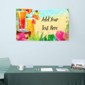 Tropische zomercocktails en strand Summer Party Spandoek (Beurs)