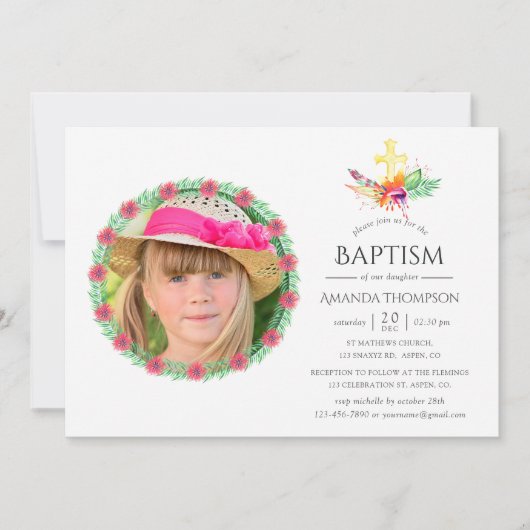 Tropische zomerdoop of doop kaart (Voorkant)