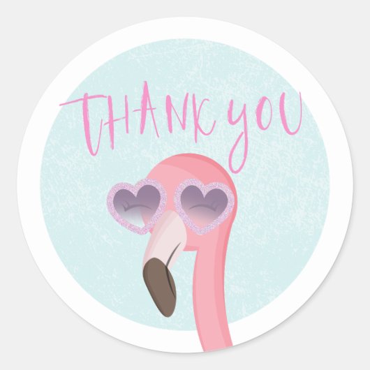 Tropische zomerflamingo Dank u voor Sticker (Voorkant)
