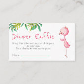 Tropische zomerflamingo Diaper Raffle Informatiekaartje (Voorkant)