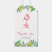 Tropische zomerflamingo Gepersonaliseerd Dank u Cadeaulabel (Voorkant)
