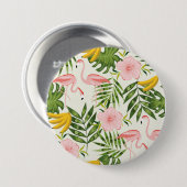 Tropische zomerflamingo ronde Button (Voorkant /achterkant)