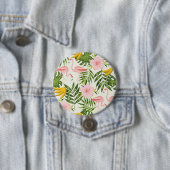 Tropische zomerflamingo ronde Button (In situ)