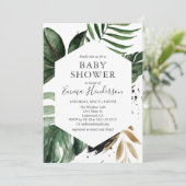 Tropische zomergroen baby shower kaart (Staand voorkant)