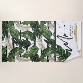 Tropische zomergroen | Mr. Brushed Script Strandlaken (Voorkant)