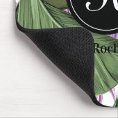 Tropische zomergroene Paarse bladeren Monogram Muismat (Hoek)