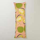 Tropische zomerjassen Pattern - Exotic Fruit Lichaamskussen (Achterkant (Verticaal))