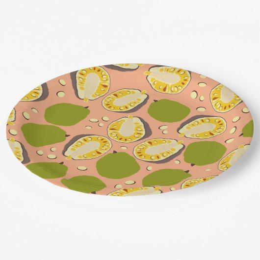 Tropische zomerjassen Pattern - Exotic Fruit Papieren Bordje (Gekanteld)