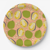 Tropische zomerjassen Pattern - Exotic Fruit Papieren Bordje (Voorkant)