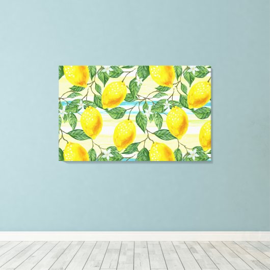 Tropische zomerlemonpomp canvas afdruk (Insitu (Houten vloer))
