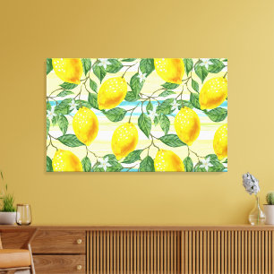 Tropische zomerlemonpomp canvas afdruk