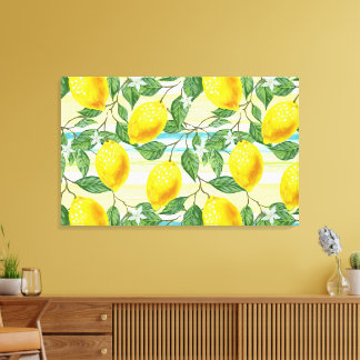 Tropische zomerlemonpomp canvas afdruk