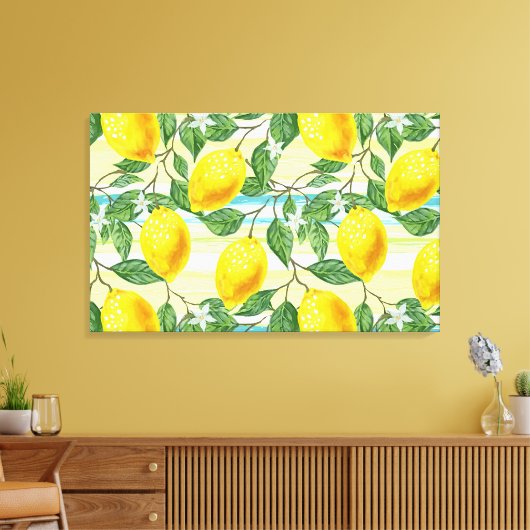 Tropische zomerlemonpomp canvas afdruk (Insitu (Woonkamer))