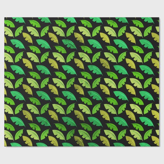 Tropische zomerluiers bananenboom zwarte smaragd cadeaupapier (Vlak)