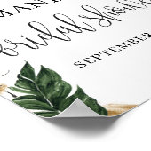 Tropische zomermlieren gouden bruids-shower welkom poster (Hoek)