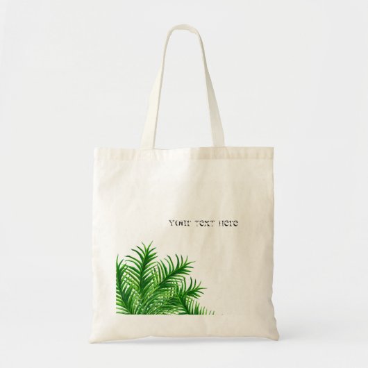 Tropische zomerpalm Canvas tas van leder in de boo (Voorkant)