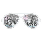 Tropische zomerpalm Trees roze blauwe zonnehemel Aviator Zonnebril (Voorkant)