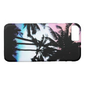 Tropische zomerpalm Trees roze blauwe zonnehemel Case-Mate iPhone Case (Achterkant (Horizontaal))