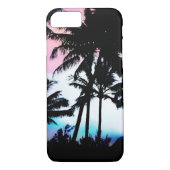 Tropische zomerpalm Trees roze blauwe zonnehemel Case-Mate iPhone Case (Achterkant)