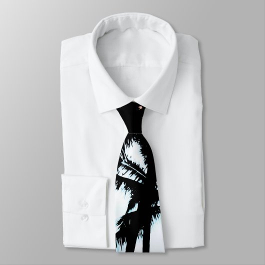 Tropische zomerpalm Trees roze blauwe zonnehemel Stropdas (Gebonden)