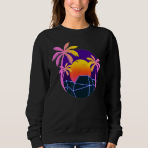 Tropische zomerpalm Trees Sunset Beach 90s Art Va Trui