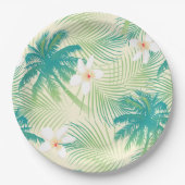 Tropische zomerpalmbomen papieren bordje (Voorkant)