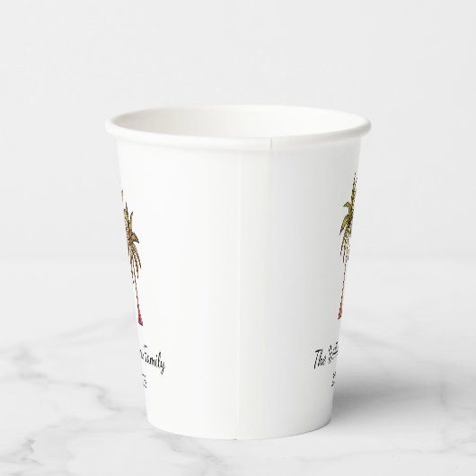 Tropische zomerpalmbomen Zwembadfeest Papieren Bekers (Rechts)