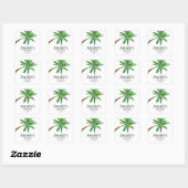Tropische zomerpalmboommonogram of naam vierkante sticker (Vel)