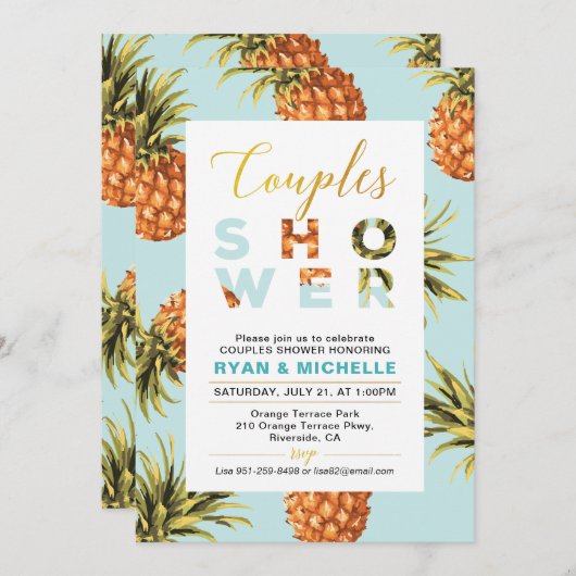 Tropische zomerparen Weddenschap Kaart (Voorkant / Achterkant)