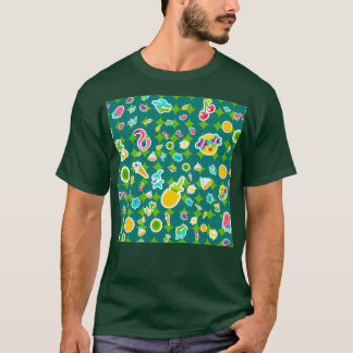 tropische zomerpatronen natuur t-shirt