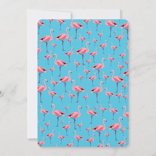 Tropische zomerroze flamingo Girly 5e verjaardag Kaart (Achterkant)