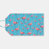 Tropische zomerroze Flamingo patroon Birthday Cadeaulabel (Achterkant Horizontaal)