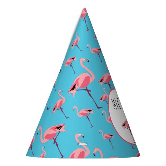 Tropische zomerroze Flamingo patroon Birthday Feesthoedjes (Links)