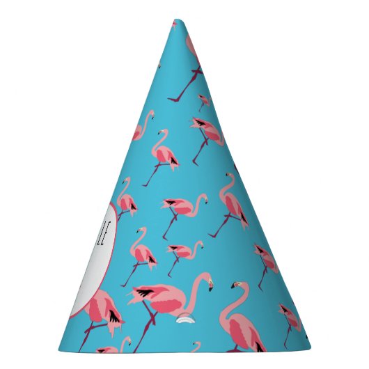 Tropische zomerroze Flamingo patroon Birthday Feesthoedjes (Rechts)