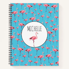 Tropische zomerroze Flamingo patroon Notitieboek