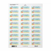 Tropische zomerroze Flamingo Return Address Label (Full Sheet)