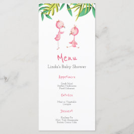 Tropische zomerroze flamingos Twins Baby shower Menu