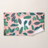 Tropische zomerroze groene bladeren zonnepatroon bad handdoek (Handdoek)