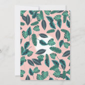 Tropische zomerroze groene bladeren zonnepatroon kaart (Achterkant)