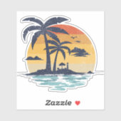 Tropische zomerscène sticker (Vel)