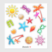 Tropische zomerschraapboekpartij Favor Shaped Sticker (Vel)