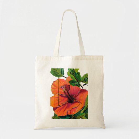 Tropische zomerse oranje hibiscus tote bag (Voorkant)