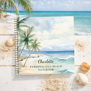 Tropische zomerse strand notitieboek