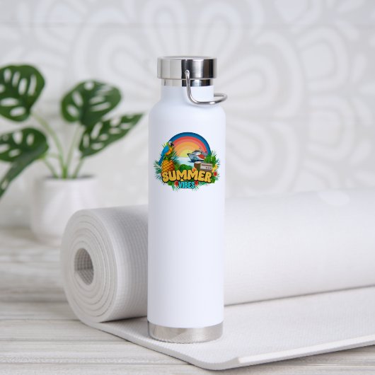 Tropische Zomerstemming Waterfles (Yoga (Gedraaid) )