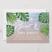 Tropische zomerstrand strand strand Zeester 16 zon Kaart (Voorkant)