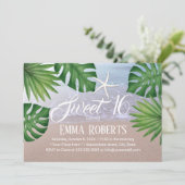 Tropische zomerstrand strand strand Zeester 16 zon Kaart (Staand voorkant)