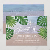 Tropische zomerstrand strand strand Zeester 16 zon Kaart (Voorkant / Achterkant)