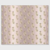 Tropische zomertijd Ananas Fruits Roos Blush Cadeaupapier (Vlak)